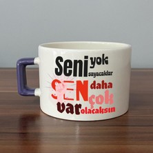 Mor Mürekkep Seni Yok Sayacaklar Baskılı Kadınlar Günü Mor Kulplu C Fincan