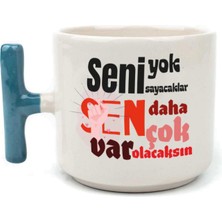 Mor Mürekkep Seni Yok Sayacaklar Baskılı Kadınlar Günü Mavi Kulplu T Kupa