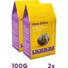 Slimplus 2 Paket Freeze Dry Muz Kaplı Glutensiz Vegan Yerfıstıklı Hurma Topları Raw Bites 100G