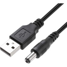 Aogo USB Dc 5.5x2.5mm Güç Kablosu 5V Dc Güç Kablosu, USB 2.0 Erkek - Dc 5.5mm x 2.5mm Erkek Güç Kablosu