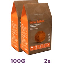 Slimplus 2 Paket Kakao Kaplı Glutensiz Vegan Yerfıstıklı Hurma Topları Raw Bites 100G