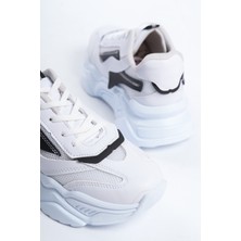 Ayakkabı Havuzu Kadın Beyaz S. Bağcıklı Günlük Rahat Tarz Taban Sneaker
