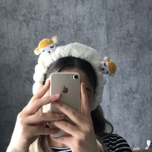Sumicorn Design Sevimli Kuzu Peluş Makyaj Bakım Spa Saç Bandı Bandana
