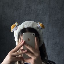 Sumicorn Design Sevimli Kuzu Peluş Makyaj Bakım Spa Saç Bandı Bandana