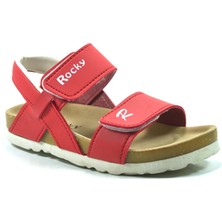 Onlo Ayakkabı ROCKY.121 Kırmızı Cırtlı Anatomik Erkek Çocuk Sandalet
