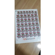 Butik Sosyetik Gül Sticker Hediye Paketi E Ticaret Özel Kesim Etiket 1 Sayfa