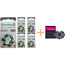 Yesmed Extra Power 312 Numara Işitme Cihazı Pili (5 Paket x 6 Adet = 30 Adet Pil ) + Hediye Prowax Minifit Filtre