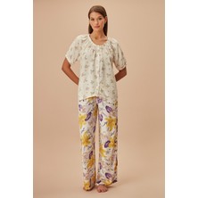 Suwen Lila Maskülen Pijama Takımı