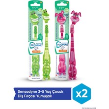 Sensodyne Promine 3-5 Yaş Sevi  mli Timsah ve Tavşan Karakterli Çocuk Diş Fırçası Yumuşak x 2 Adet