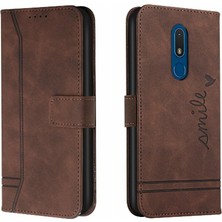 BDT Boutique Nokia C3 Flip Folio Cüzdan Için Pu Deri Kart Yuvaları El Telefon Kılıfı (Yurt Dışından)