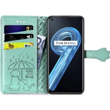 BDT Boutique Realme 9i Deri Darbeye Karikatür Hayvanlar Için Çevirin Telefon Kılıfı (Yurt Dışından)