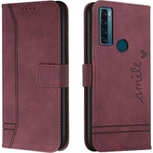 BDT Boutique Tcl 20 Se Flip Folio Cüzdan Için Pu Deri Manyetik Kapatma Telefon Kılıfı (Yurt Dışından)