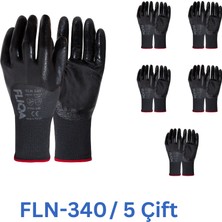 Fliqa FLN-340 3/4 Nitril Hassas Eldiven Siyah - 5 Çift