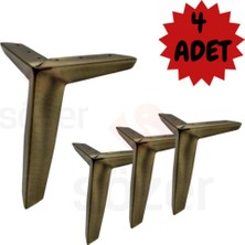 Sözer Orman (4 Adet) 15CM Modern Antik Sarı %100 Metal Mobilya, Dolap, Koltuk, Tv Ünitesi Ayakları