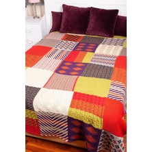 Peraluna Pamuklu Çift Kişilik Patch Battaniye - MULTI RENK