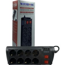 Winnboss Akım Korumalı Isıya Dayanıklı 8'li Priz 3x USB 2m Uzatma