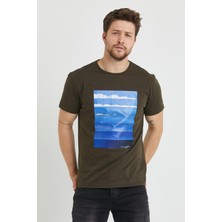 Polo State Erkek Baskılı T-Shirt Haki