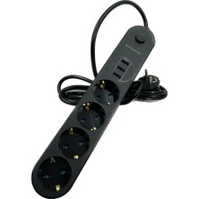 Winnboss Akım Korumalı Isıya Dayanıklı 4'lü Priz 3x USB 2m Uzatma