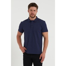 Polo State Erkek Regular Fit Polo Yaka Nakışlı T-Shirt  Indigo