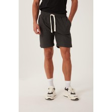 Polo State Erkek Antrasit Basic Lastikli Bağcıklı Regular Fit Şort