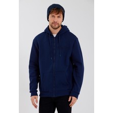 Polo State Age Of State Nakışlı Fermuarlı 3 İplik Sweatshirt Lacivert