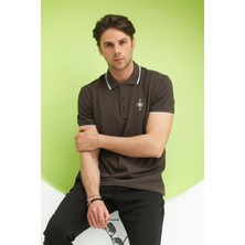 Polo State Erkek Polo Yaka T-Shirt Kahverengi