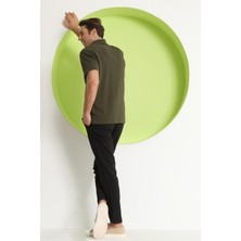 Polo State Erkek Fermuar Detaylı Polo Yaka T-Shirt Haki
