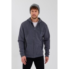 Polo State Age Of State Nakışlı Fermuarlı 3 İplik Sweatshirt Antrasit