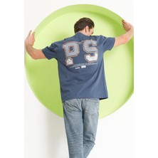 Polo State Erkek Ps Baskılı Oversize T-Shirt Petrol