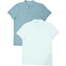 Polo State Erkek 2li Polo Yaka T-Shirt Beyaz-Gri