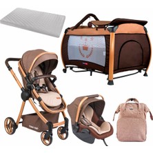 Tommybaby Safir 5'li Set Bebek Arabası Oyun Parkı Çanta Yatak