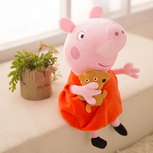 Luxix 30-40CM Peppa Pig Ailesi Dört Kişilik Peluş Oyuncak Bebek 4 Adet (Yurt Dışından)