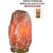 Anadolu Hasat 4-6kg Himalaya Kaya Tuzu Lambası (Kablo Açma Kapama Anahtarlı Ampul) 500GR Himalaya Tuz Hediye