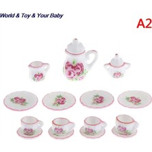 Pengfu Shop Koyu Haki Stili :12 Minyatür Porselen Çay Bardağı Seti Çiçek Sofra Mutfak Dollhouse Mobilya Oyuncaklar Çocuklar Için Çay Bardakları Dollhouse (Yurt Dışından)