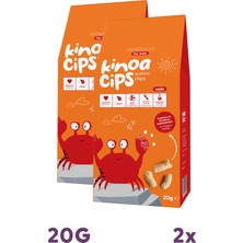 Slimplus 2 Paket 20G Sade Vegan Yağsız Kinoa Cipsi for Kids Glutensiz Çocuklara Özel Ambalaj Neşeli Yengeç