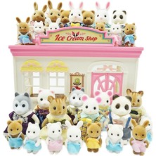 Pengfu Shop G04 Stili Tavşan Ayı Panda Kız Oyna Pretend Seti Çocuk Simülasyon Orman Hayvan Ailesi 1:12 Ölçekli Dollhouse Mobilya Minyatür (Yurt Dışından)