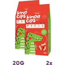 Slimplus 2 Paket 20G Sade Vegan Yağsız Kinoa Cipsi for Kids Glutensiz Çocuklara Özel Ambalaj Sevimli Dinozor