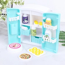 Pengfu Shop H Tarzı 1:12 Simülasyon Minyatür Mobilya Oyuncak Bebek Dollhouse Buzdolabı Masa Yemek (Yurt Dışından)