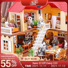 Pengfu Shop B09 Stili 1:12 Minyatür Dollhouse Mobilya Oyuncaklar Set Dıy Orman Aile Çocuk Kız Noel Doğum Günü Için Bebek Hous Oyuncaklar Hediye Pretend Oyna (Yurt Dışından)