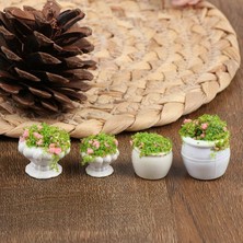 Pengfu Shop No.2 Tarzı 2 Adet Dollhouse Mobilya 1:12 Aksesuarlar Mini Yeşil Bitki Bonsai Saksılar (Yurt Dışından)