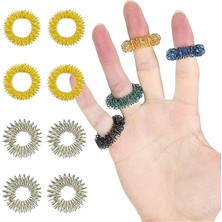 Pengfu Shop 5 Altın 5 Gümüş Tarzı Lot Anti-Stres Basınç Tahliye Parmak Masajı Fidget Bahar Yüzükler Yetişkin Çocuklar Için Oyuncaklar (Yurt Dışından)