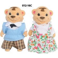 Pengfu Shop 012-16C Stili Orman Hayvan Ailesi 1:12 Peluş Bebekler Set Karikatür Çocuk Oyuncakları Kız Bebek Doğum Günü Noel Hediyesi Tavşan Ailesi Dollhouse (Yurt Dışından)