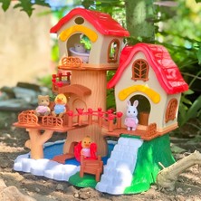 Pengfu Shop 012-16C Stili Orman Hayvan Ailesi 1:12 Peluş Bebekler Set Karikatür Çocuk Oyuncakları Kız Bebek Doğum Günü Noel Hediyesi Tavşan Ailesi Dollhouse (Yurt Dışından)