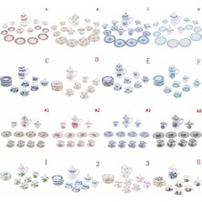 Pengfu Shop Açık Sarı Stil 1:12 Minyatür Orcelain Çay Bardağı Seti Chintz Çiçek Sofra Mutfak Dollhouse (Yurt Dışından)