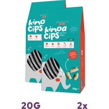 Slimplus 2 Paket 20G Sade Vegan Yağsız Kinoa Cipsi for Kids Glutensiz Çocuklara Özel Ambalaj Tatlı Fil