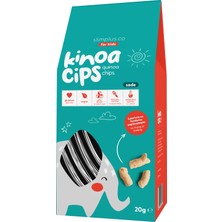 Slimplus 2 Paket 20G Sade Vegan Yağsız Kinoa Cipsi for Kids Glutensiz Çocuklara Özel Ambalaj Tatlı Fil