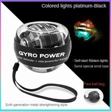 Chaoduo Shop Led-Çanta Stili ile Siyah LED Jiroskopik Powerball Otomatik Başlatma Aralığı Gyro Güç Bilek Topu, Karşı Kol El Kas Kuvvet Eğitmeni Fitness Ekipmanları (Yurt Dışından)