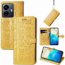 Yh Market Vivo Y77 5g Karikatür Hayvanlar Darbeye Kısa Kayış Deri Telefon Kılıfı (Yurt Dışından)