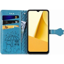 Yh Market Vivo Y16 Karikatür Hayvanlar Çevirin Darbeye Deri Telefon Kılıfı (Yurt Dışından)