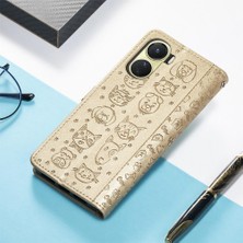 Yh Market Vivo Y16 Karikatür Hayvanlar Çevirin Darbeye Deri Telefon Kılıfı (Yurt Dışından)